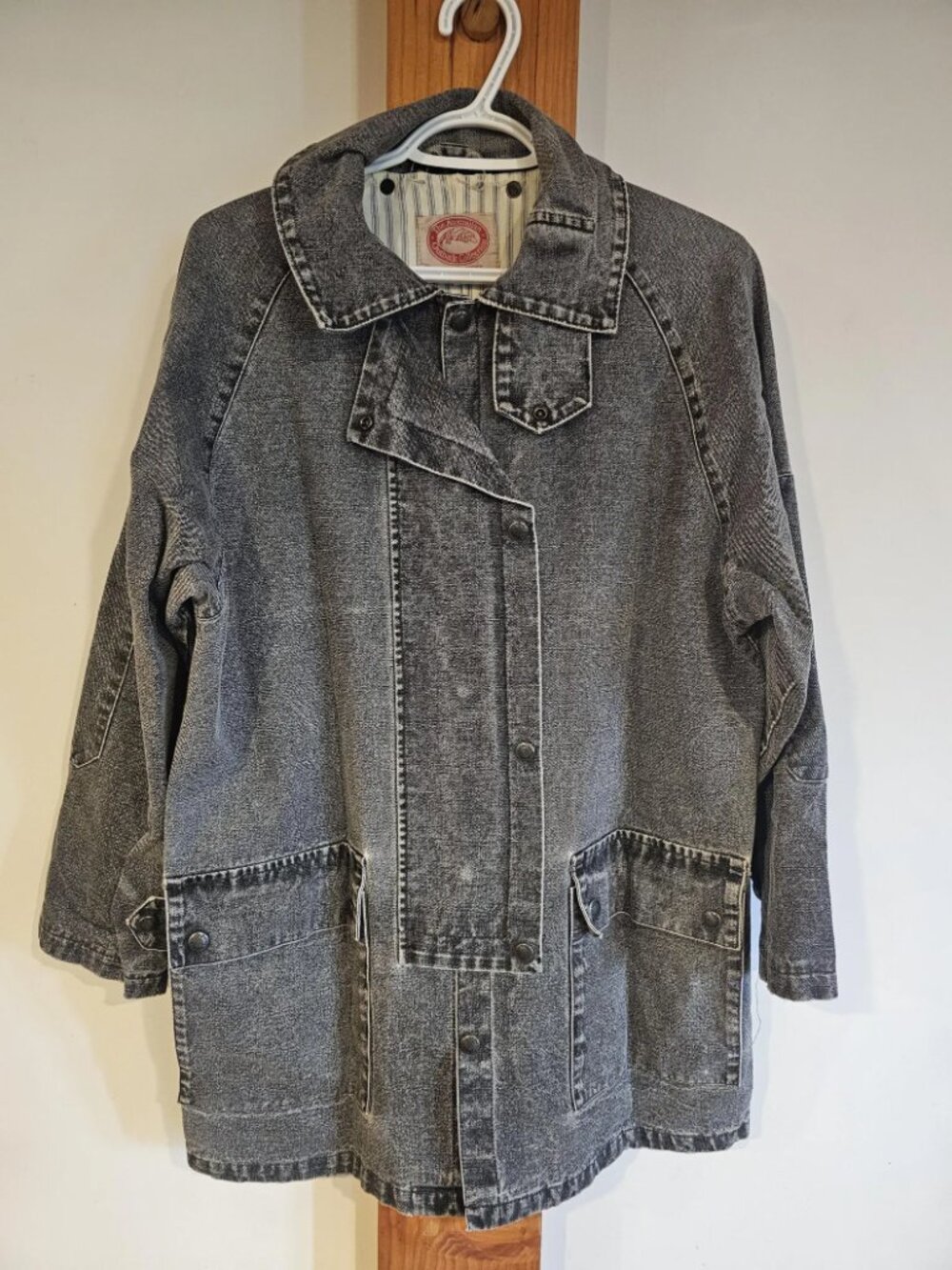 Vintage 90s Grey Denim Chore Coat